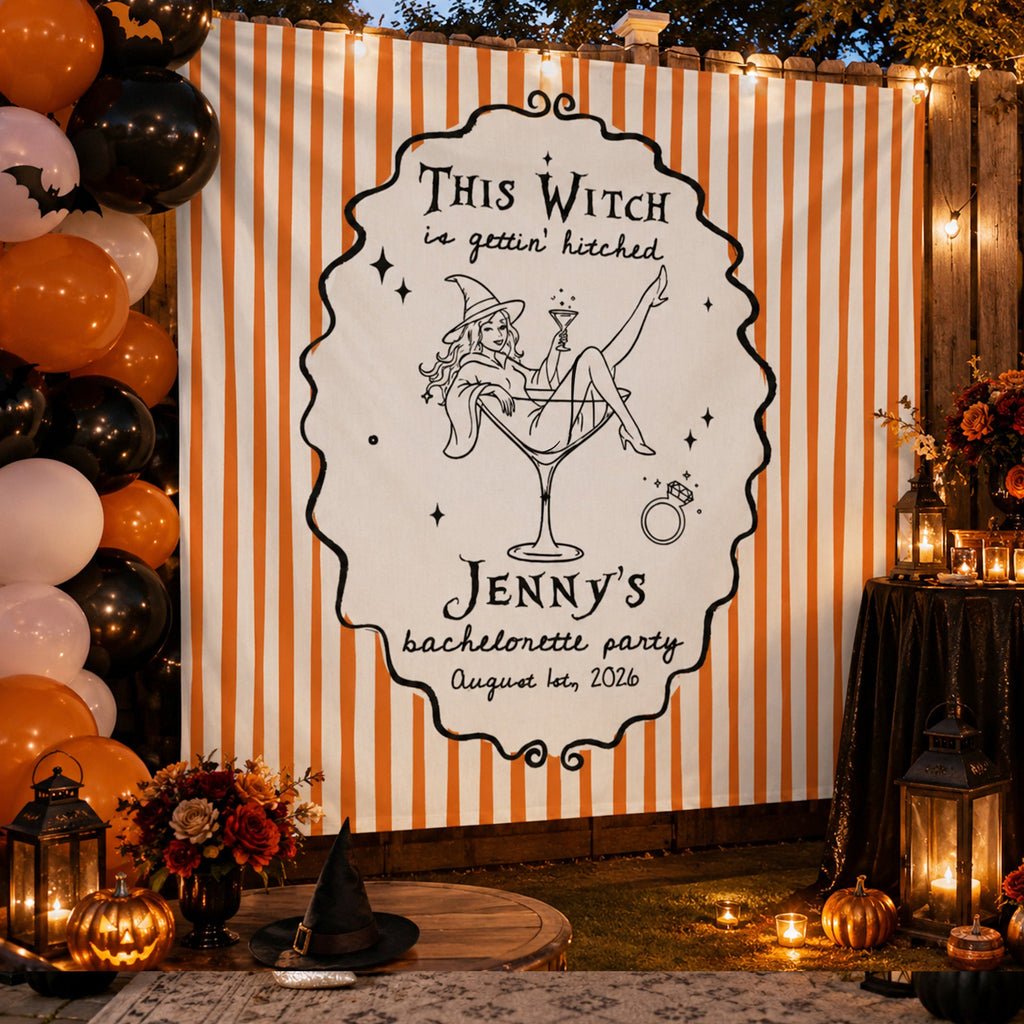 Witches Bachelorette Party - Personalized Backdrop