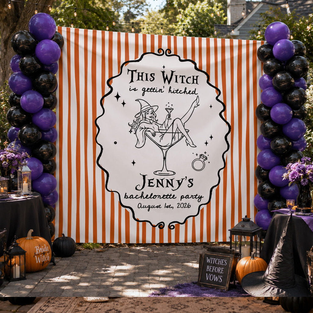 Witches Bachelorette Party - Personalized Backdrop
