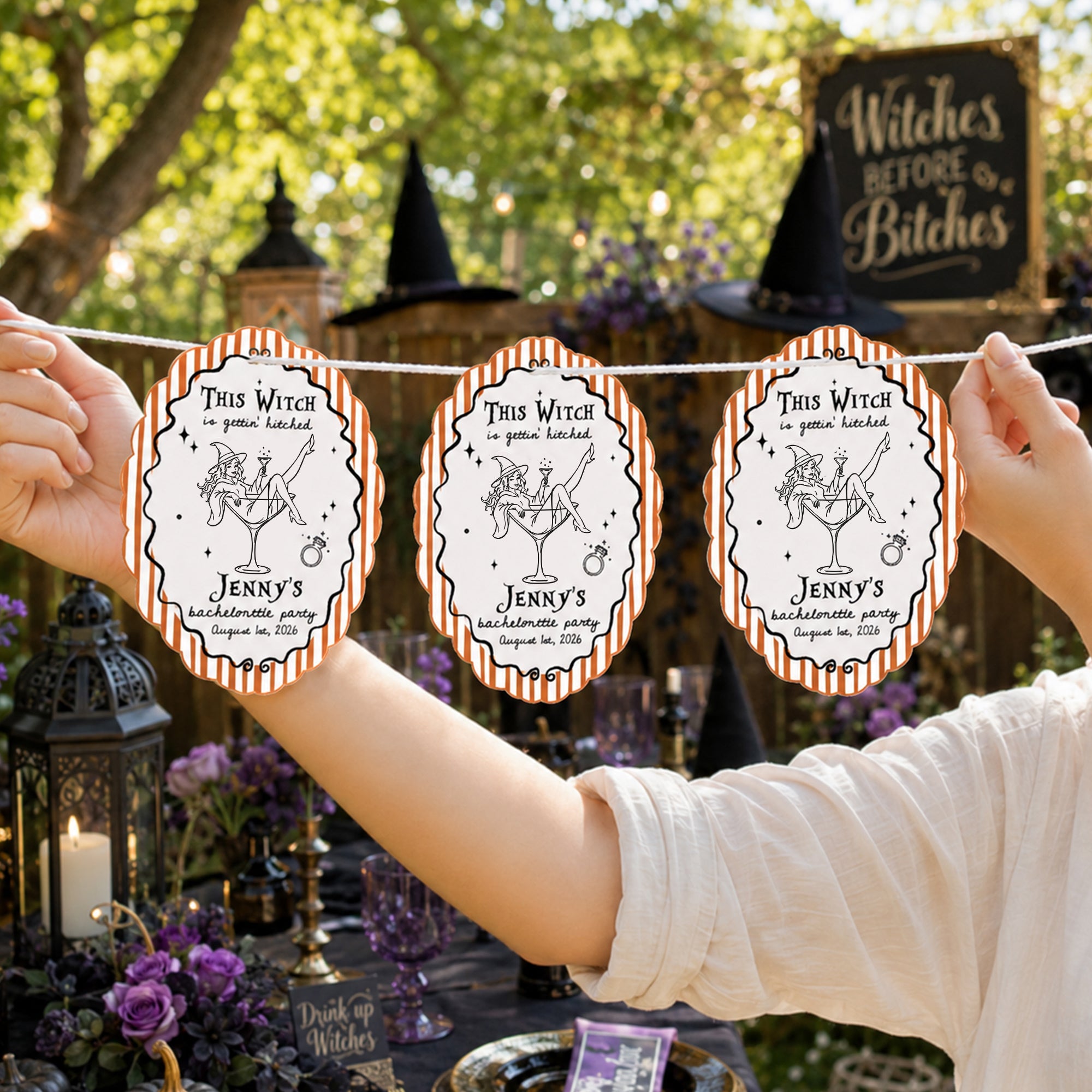 Witches Bachelorette Party - Personalized Garland Banner