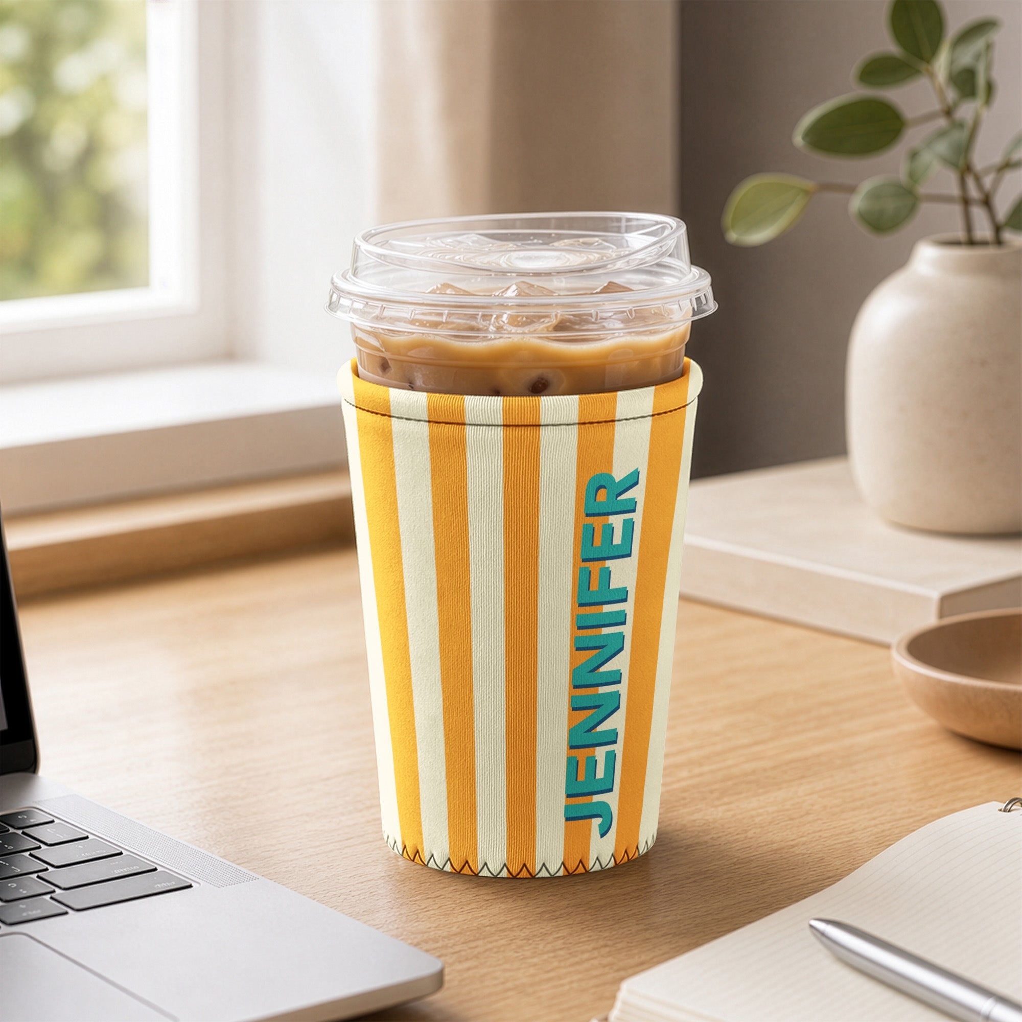 Word Name Shadow Self Gift, Gift For Her - Personalized Iced Coffee Sleeve