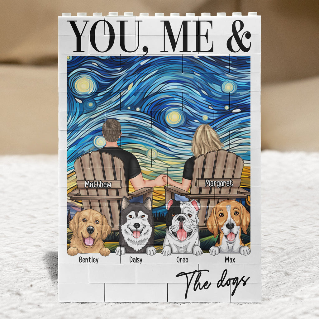 You Me And The Dogs Anniversary Gift For Him Her - Personalized Building Blocks