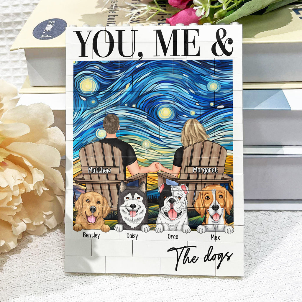 You Me And The Dogs Anniversary Gift For Him Her - Personalized Building Blocks