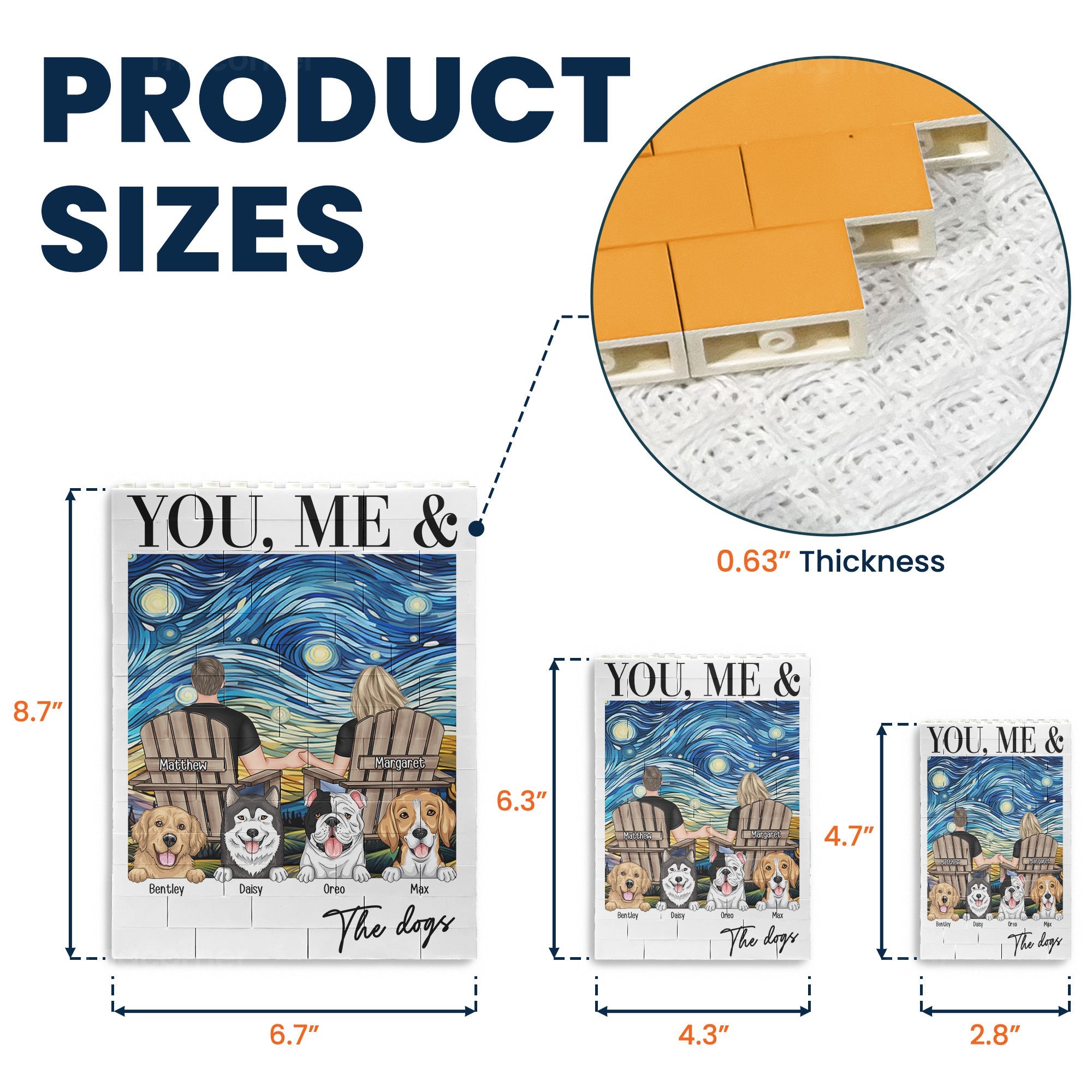 You Me And The Dogs Anniversary Gift For Him Her - Personalized Building Blocks