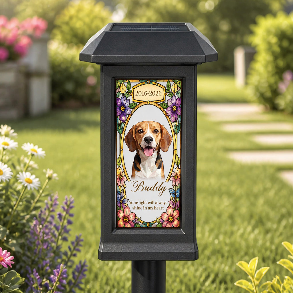Your Light Will Always Shine In My Heart Loss Of Pet - Personalized Solar Garden Light