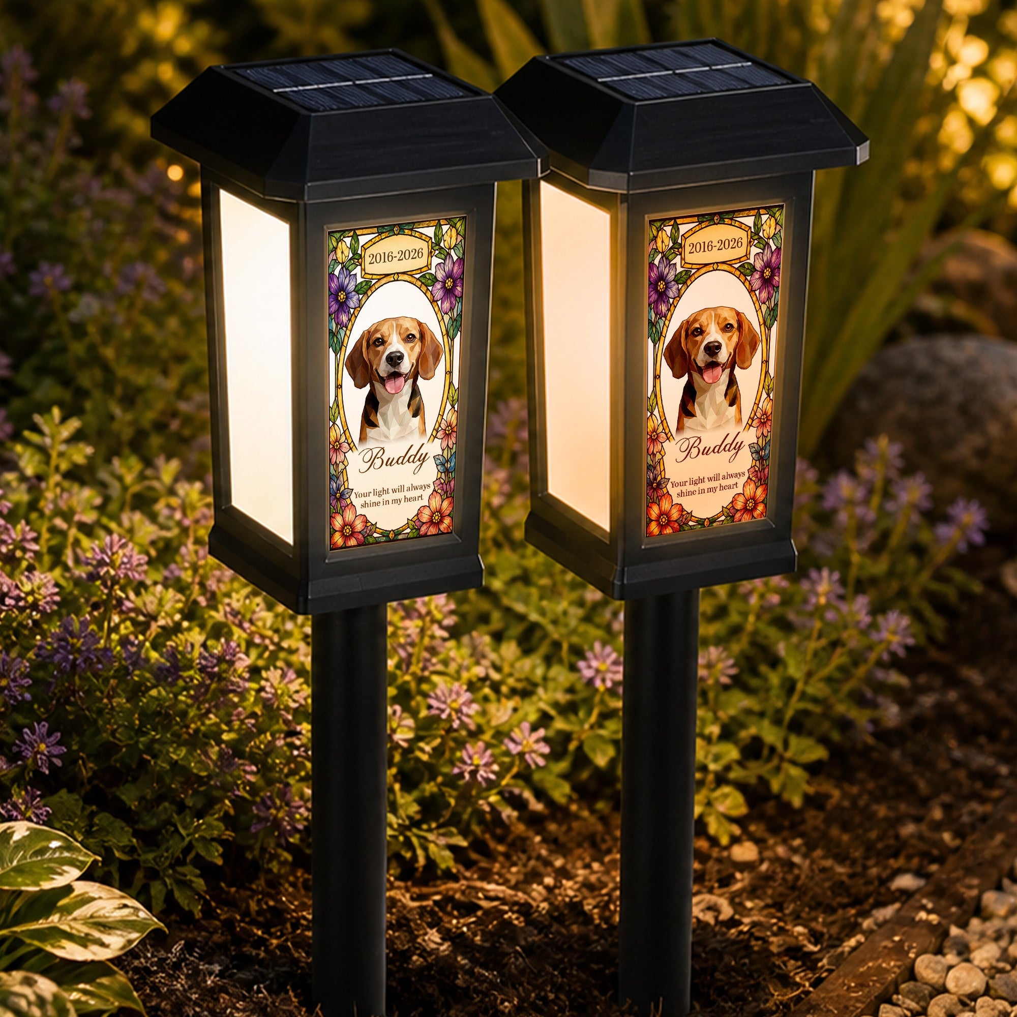 Your Light Will Always Shine In My Heart Loss Of Pet - Personalized Solar Garden Light