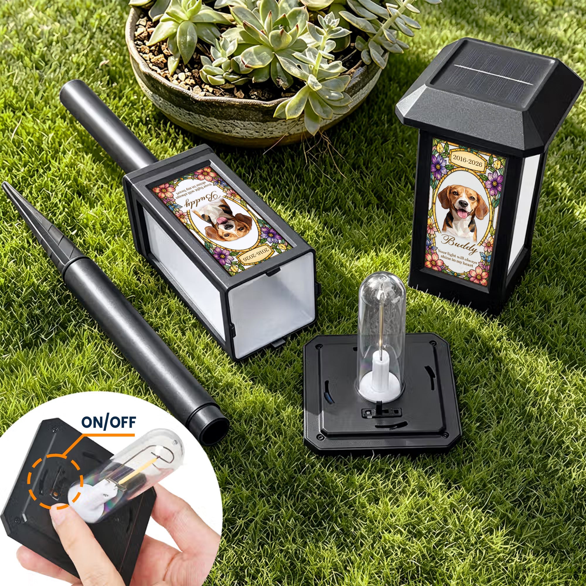 Your Light Will Always Shine In My Heart Loss Of Pet - Personalized Solar Garden Light