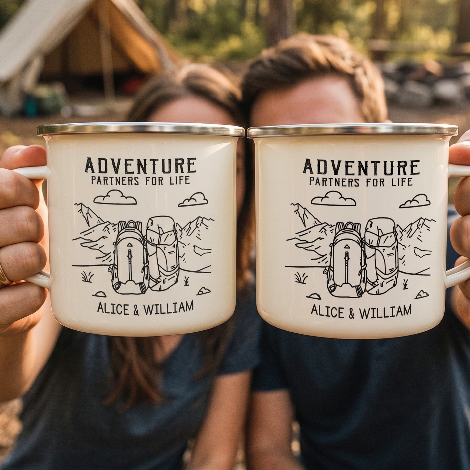 Adventure Partners For Life Camping Mug For Couples - Personalized Mugs