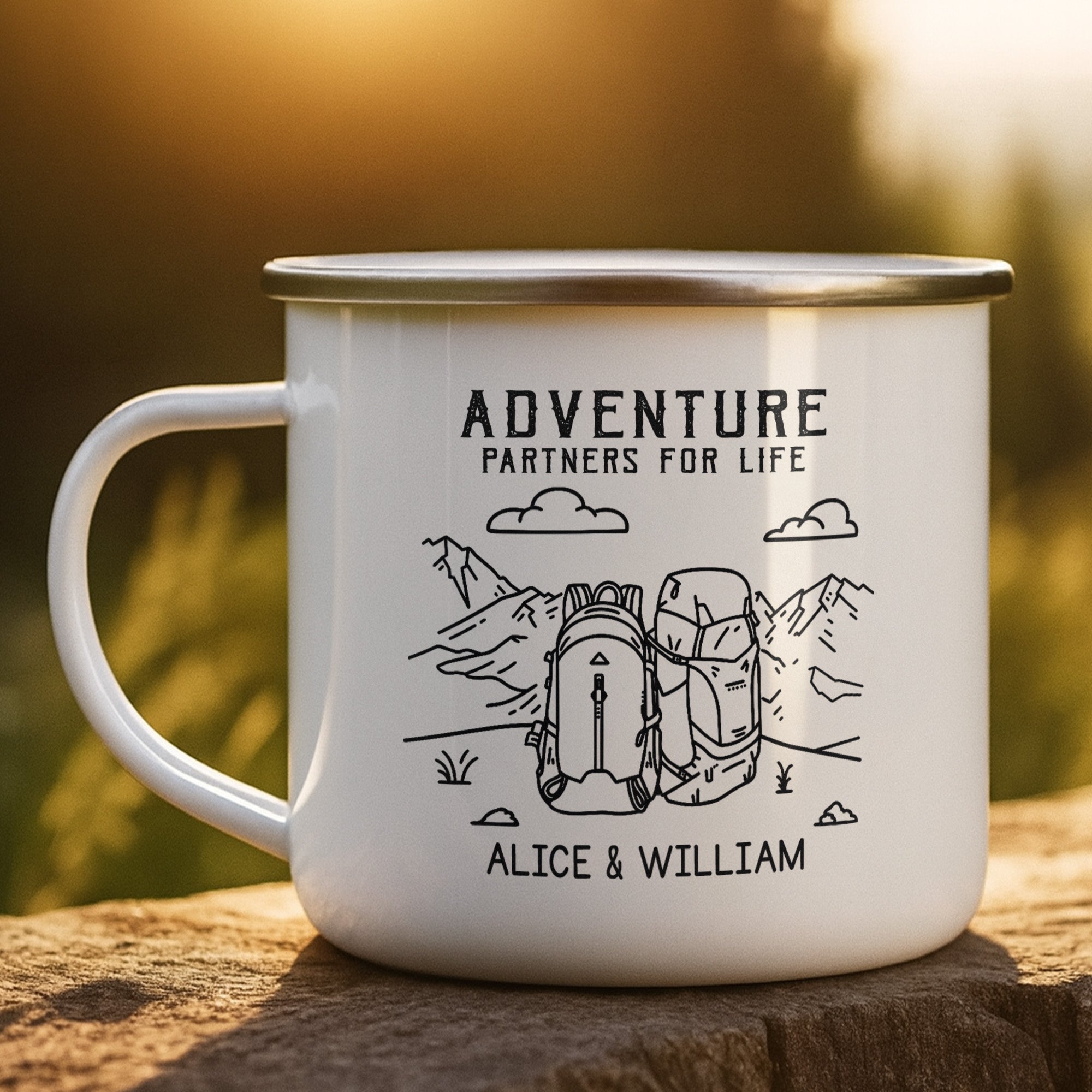 Adventure Partners For Life Camping Mug For Couples - Personalized Mugs