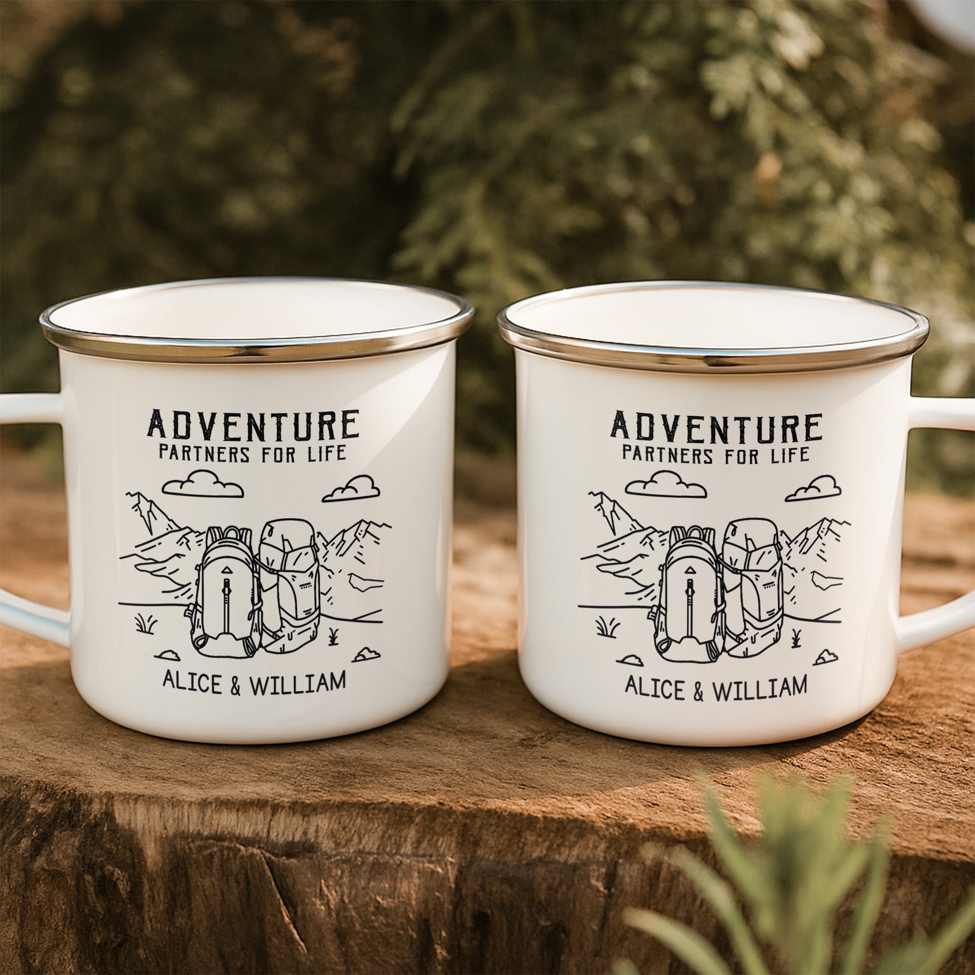 Adventure Partners For Life Camping Mug For Couples - Personalized Mugs