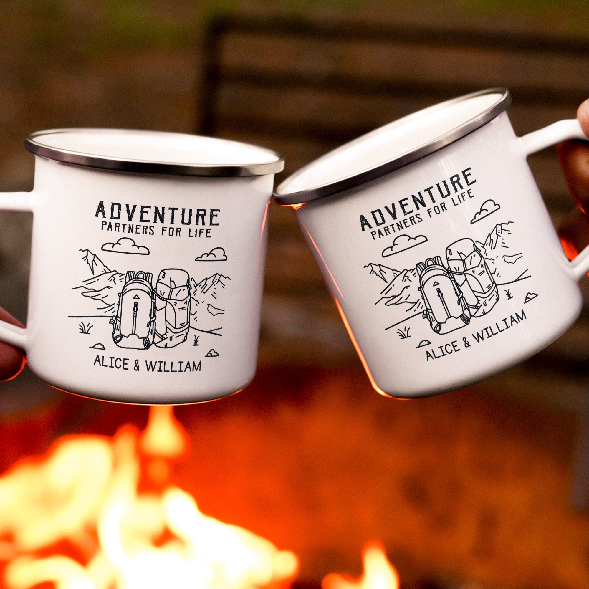 Adventure Partners For Life Camping Mug For Couples - Personalized Mugs