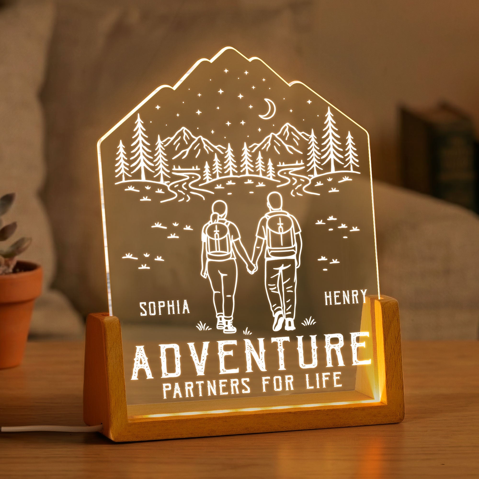 Adventure Partners For Life Couple Gifts - Personalized Night Light