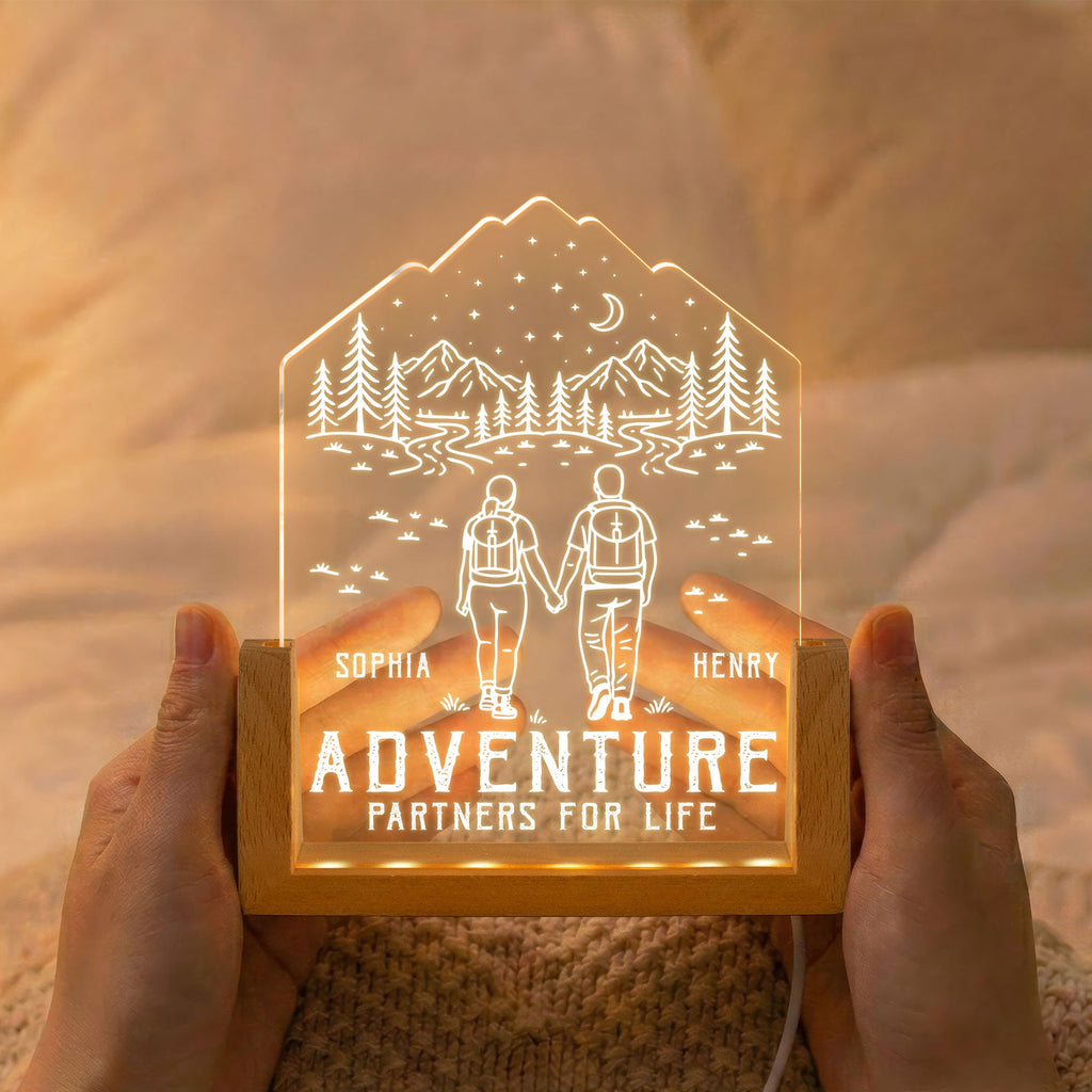 Adventure Partners For Life Couple Gifts - Personalized Night Light