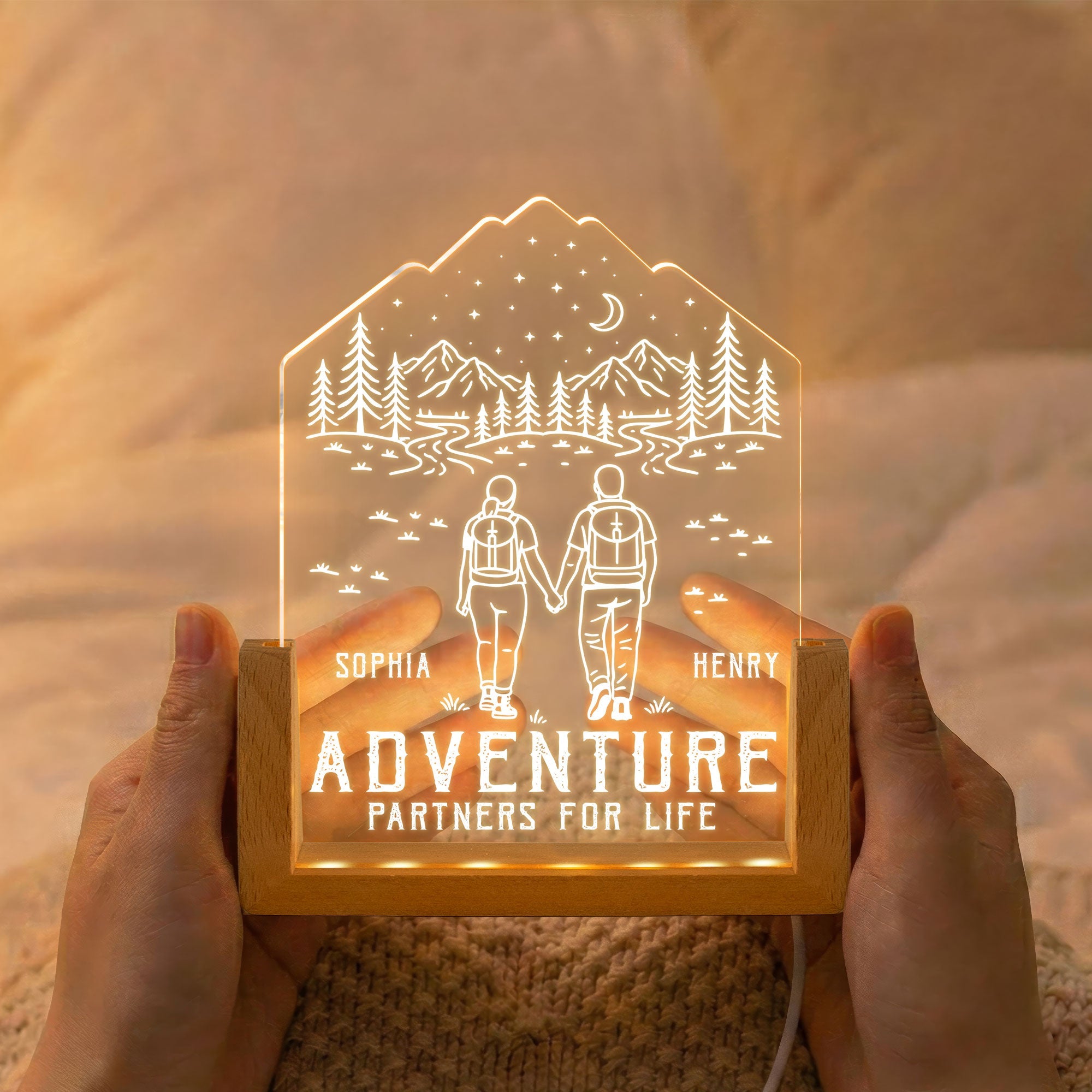 Adventure Partners For Life Couple Gifts - Personalized Night Light