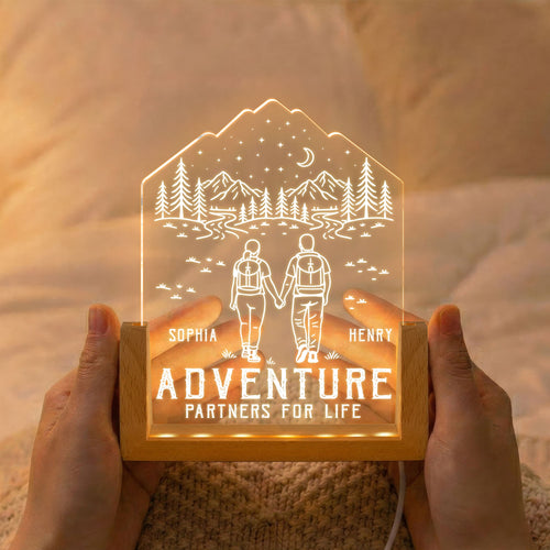 Adventure Partners For Life Couple Gifts - Personalized Night Light