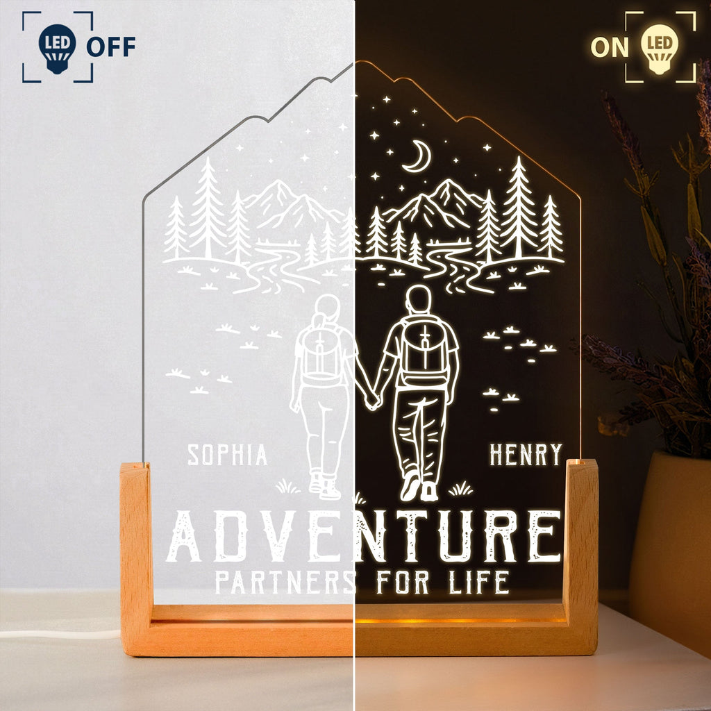 Adventure Partners For Life Couple Gifts - Personalized Night Light