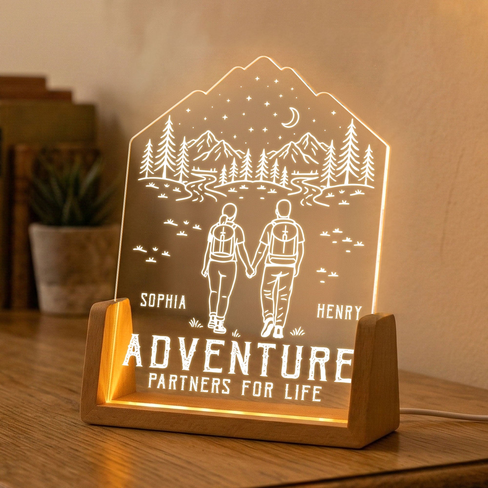 Adventure Partners For Life Couple Gifts - Personalized Night Light