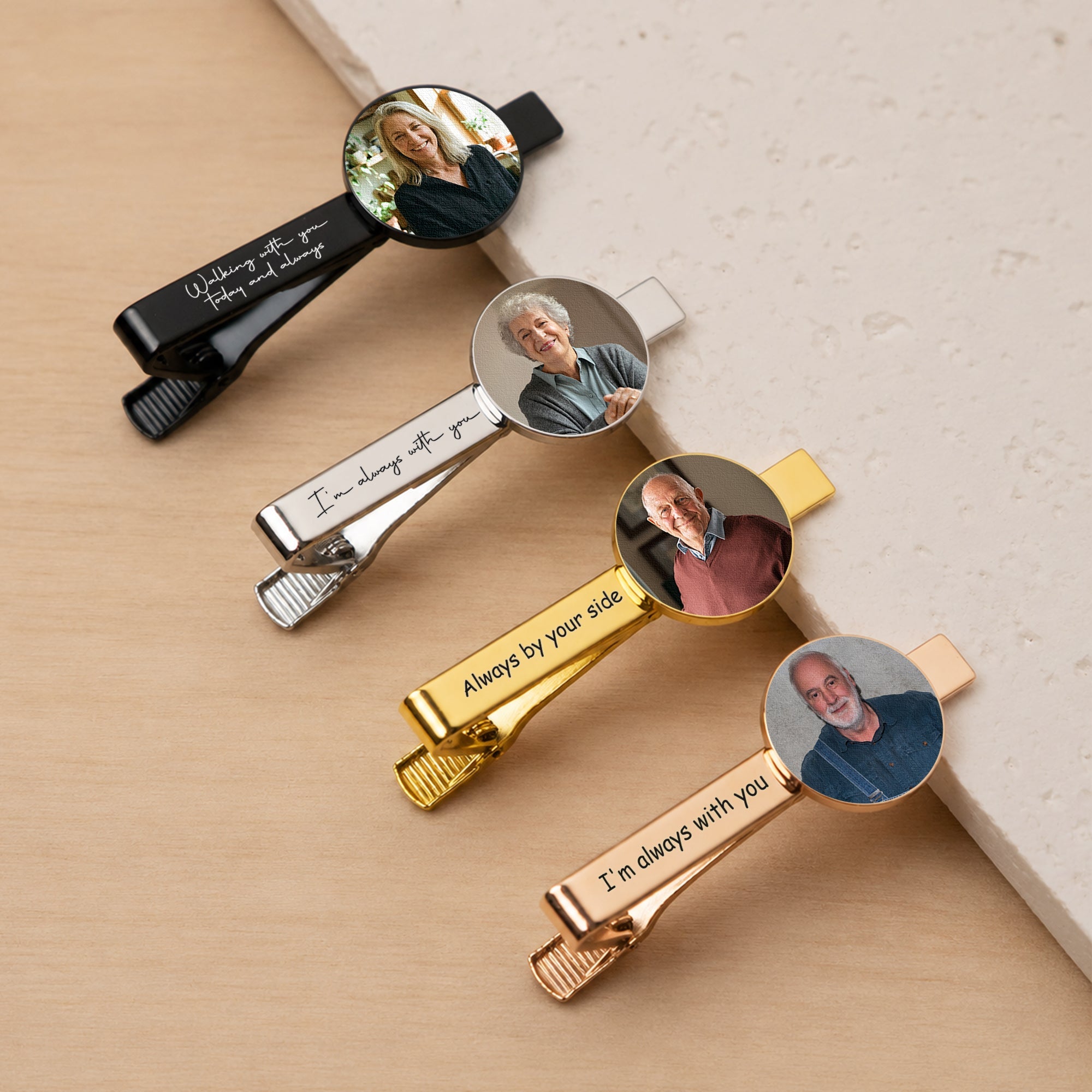 Always With You Memorial Wedding Gifts For Him Groom - Personalized Tie Clip