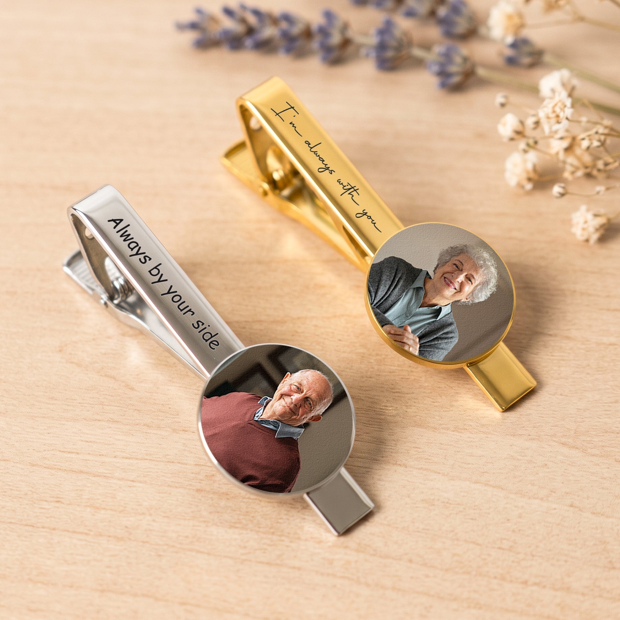 Always With You Memorial Wedding Gifts For Him Groom - Personalized Tie Clip