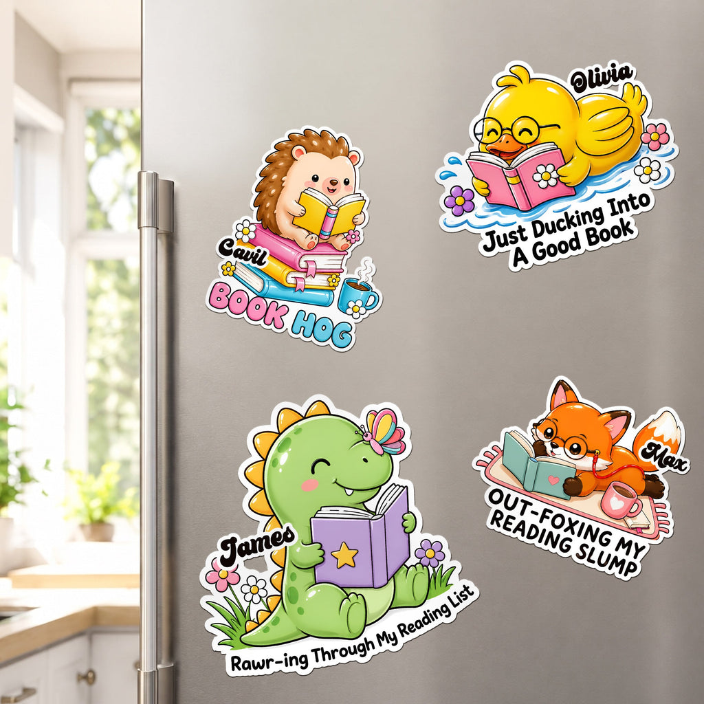Animal Bookish Puns Gift For Book Lover - Personalized Magnet
