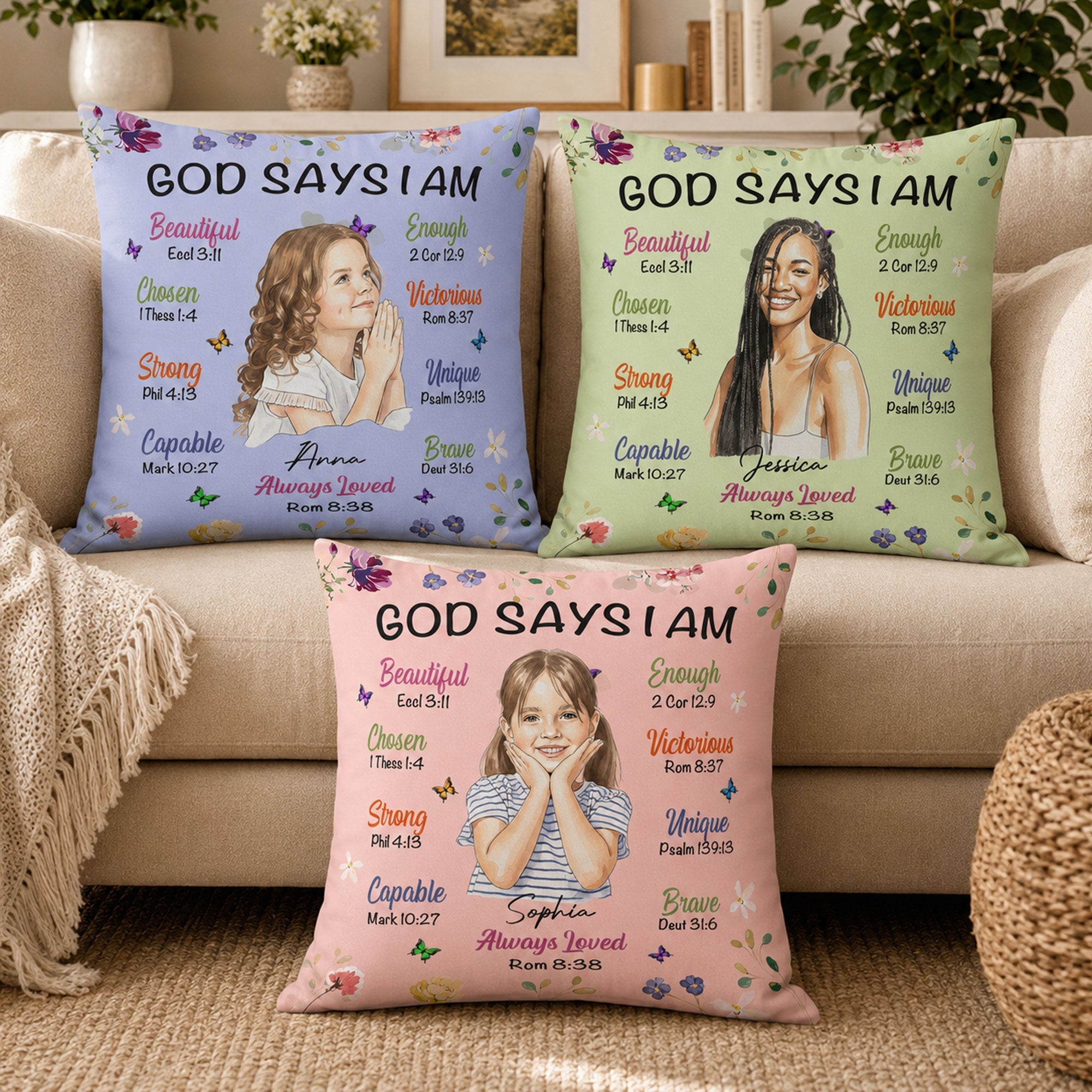 Birth Flower God Says I Am Gift For Kid Daughter Wife Friend - Personalized Pillow