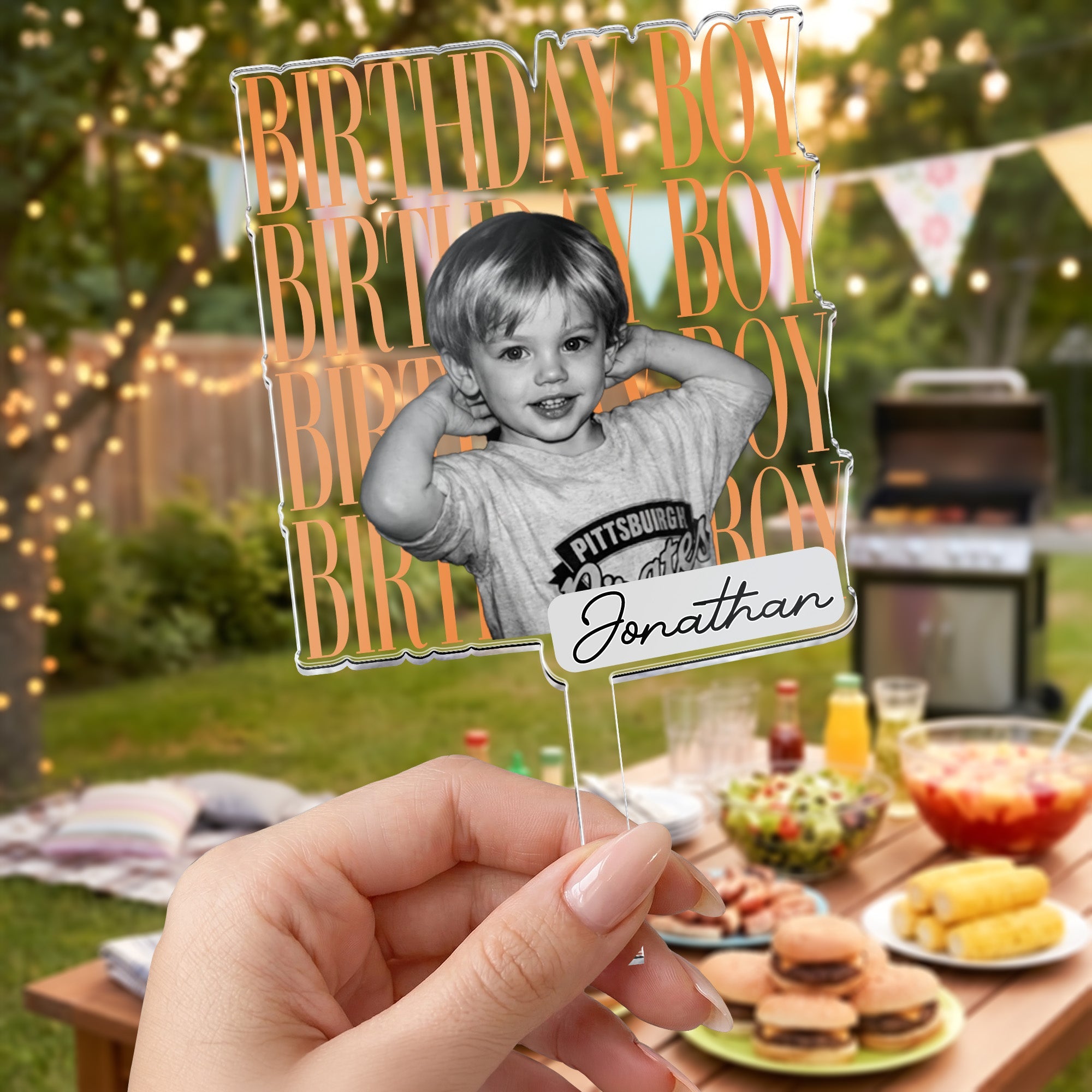Birthday Custom Childhood Photo - Personalized Cake Topper