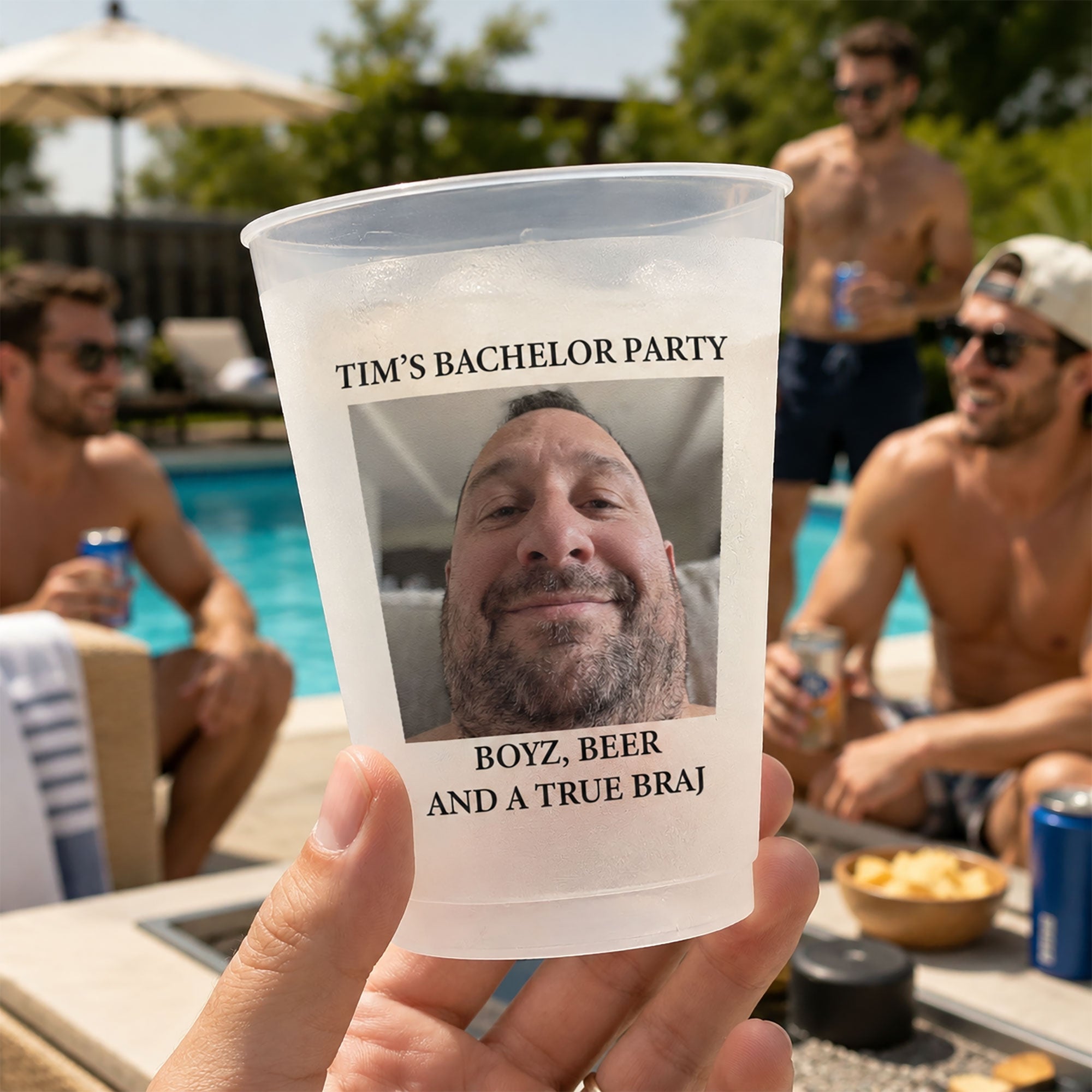 Boyz, Beer And A True Braj - Bachelor Party Favors With Funny Troll Photo Groom - Personalized Cups