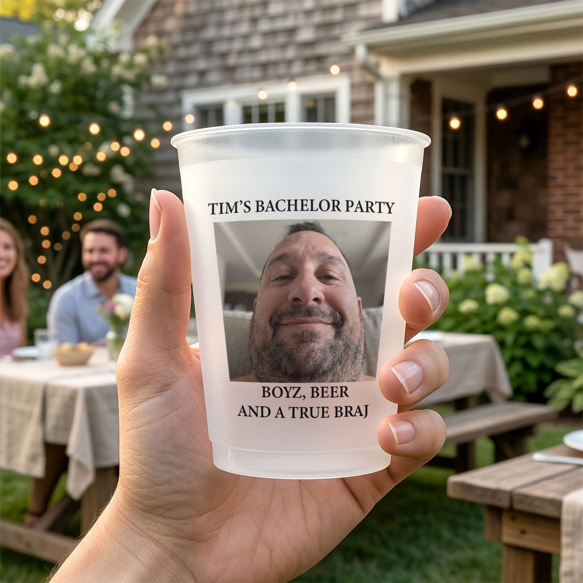 Boyz, Beer And A True Braj - Bachelor Party Favors With Funny Troll Photo Groom - Personalized Cups