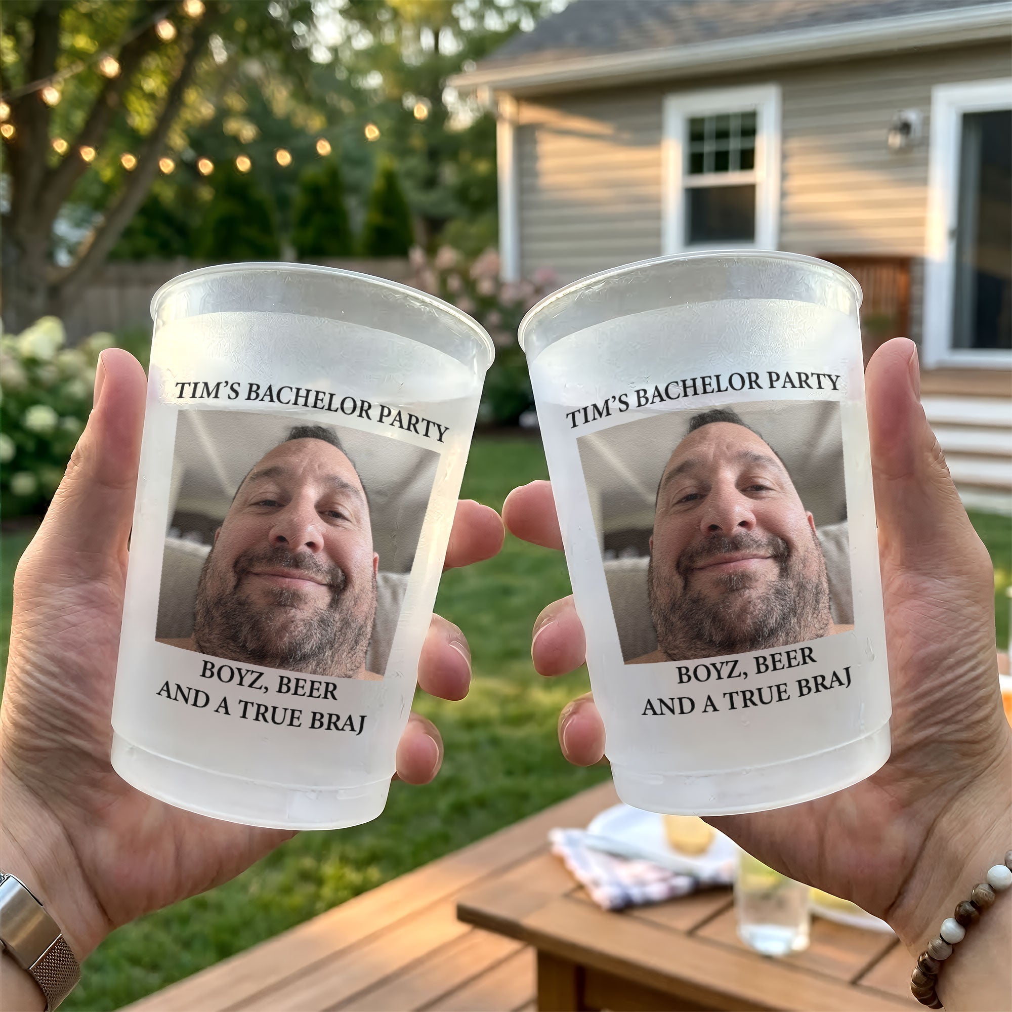 Boyz, Beer And A True Braj - Bachelor Party Favors With Funny Troll Photo Groom - Personalized Cups