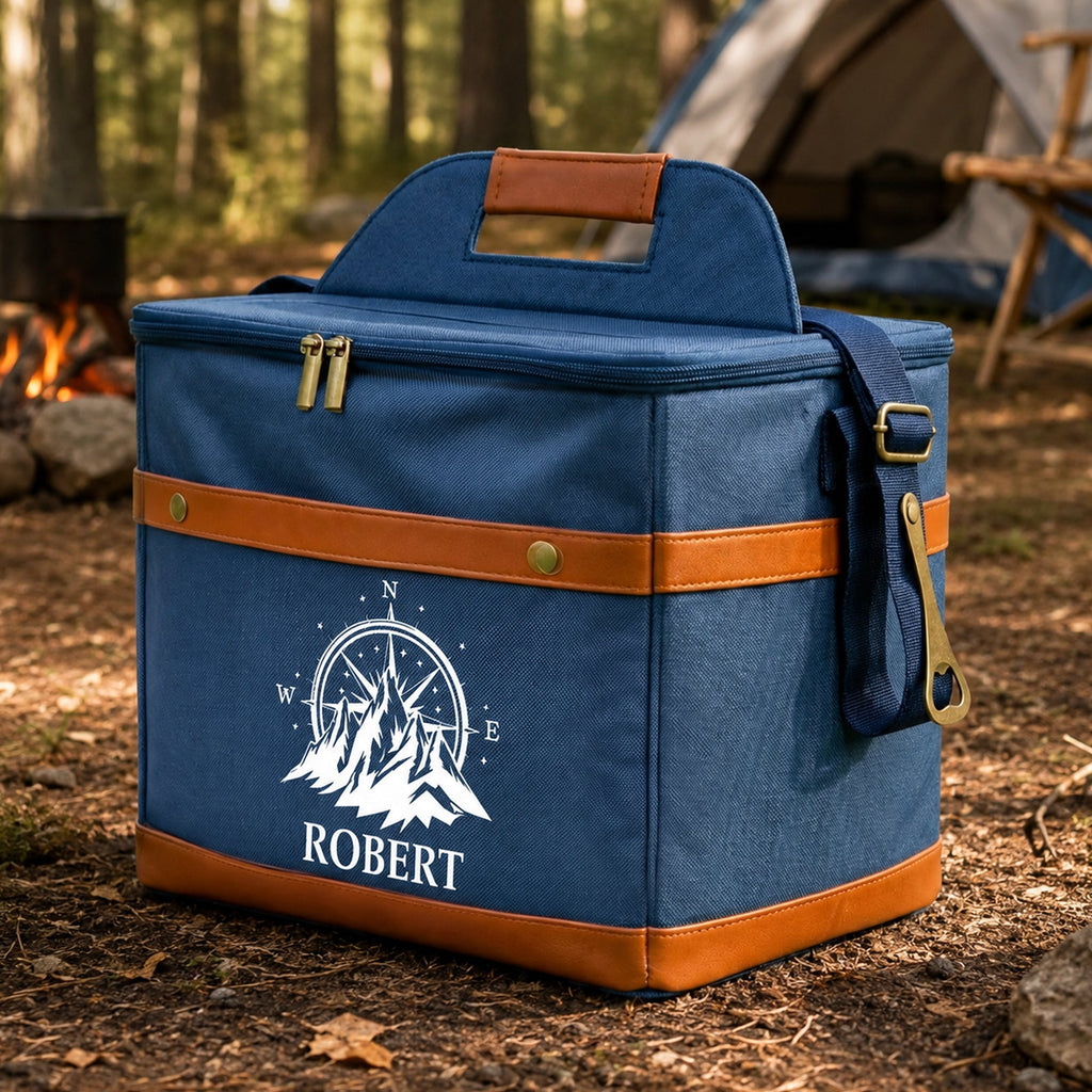 Camping, Forest, Mountain Custom Name, Monogram - Personalized Cooler Bag