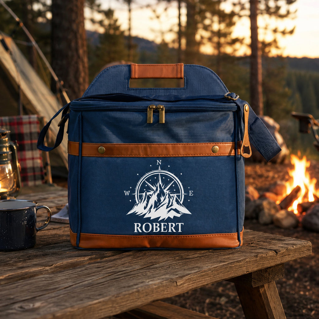 Camping, Forest, Mountain Custom Name, Monogram - Personalized Cooler Bag