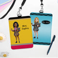 Cartoon Character Teacher Id Card - Personalized Badge Holder