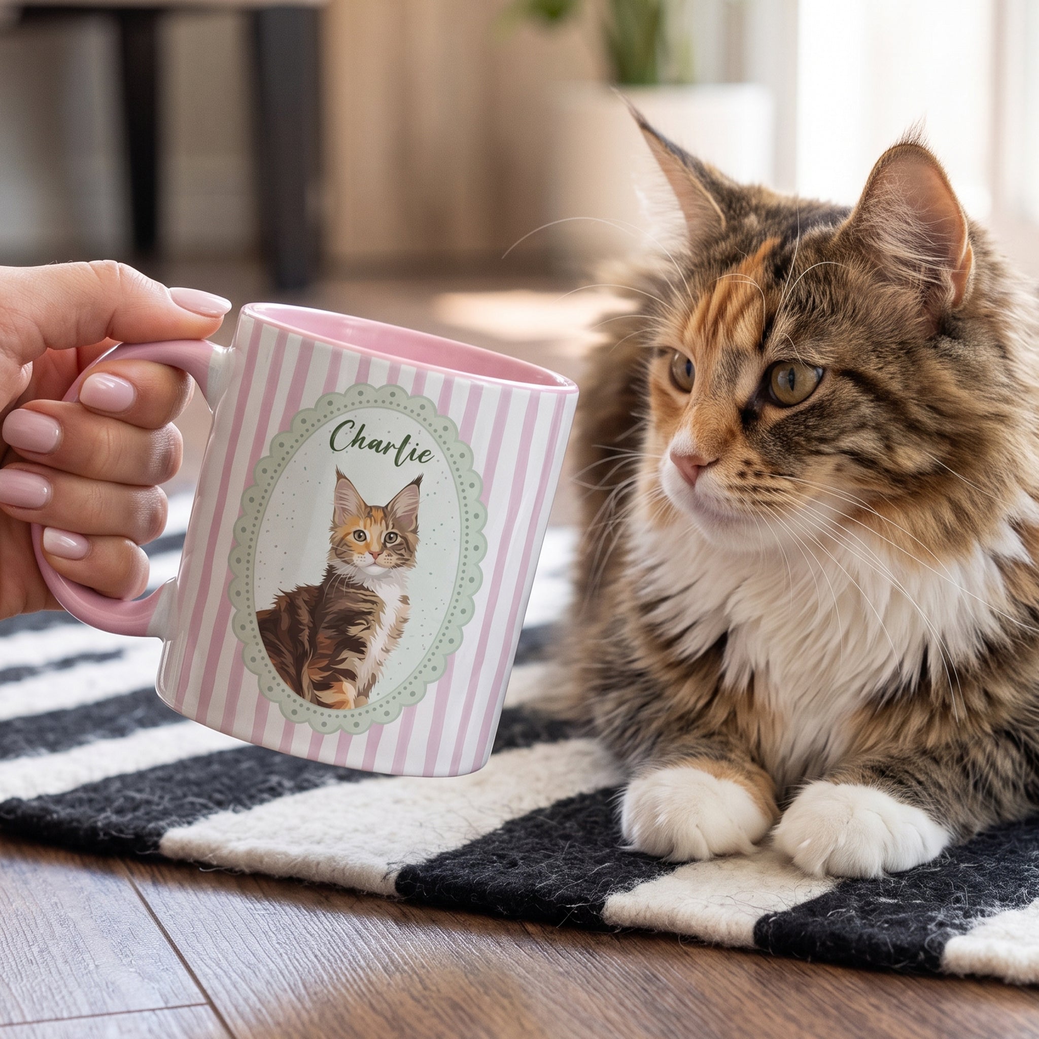 Cartoon Your Pet - Gifts For Dog Mom, Cat Mom - Cottage Vintage Style - Personalized Mug