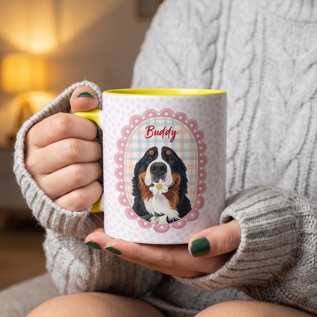 Cartoon Your Pet - Gifts For Dog Mom, Cat Mom - Cottage Vintage Style - Personalized Mug