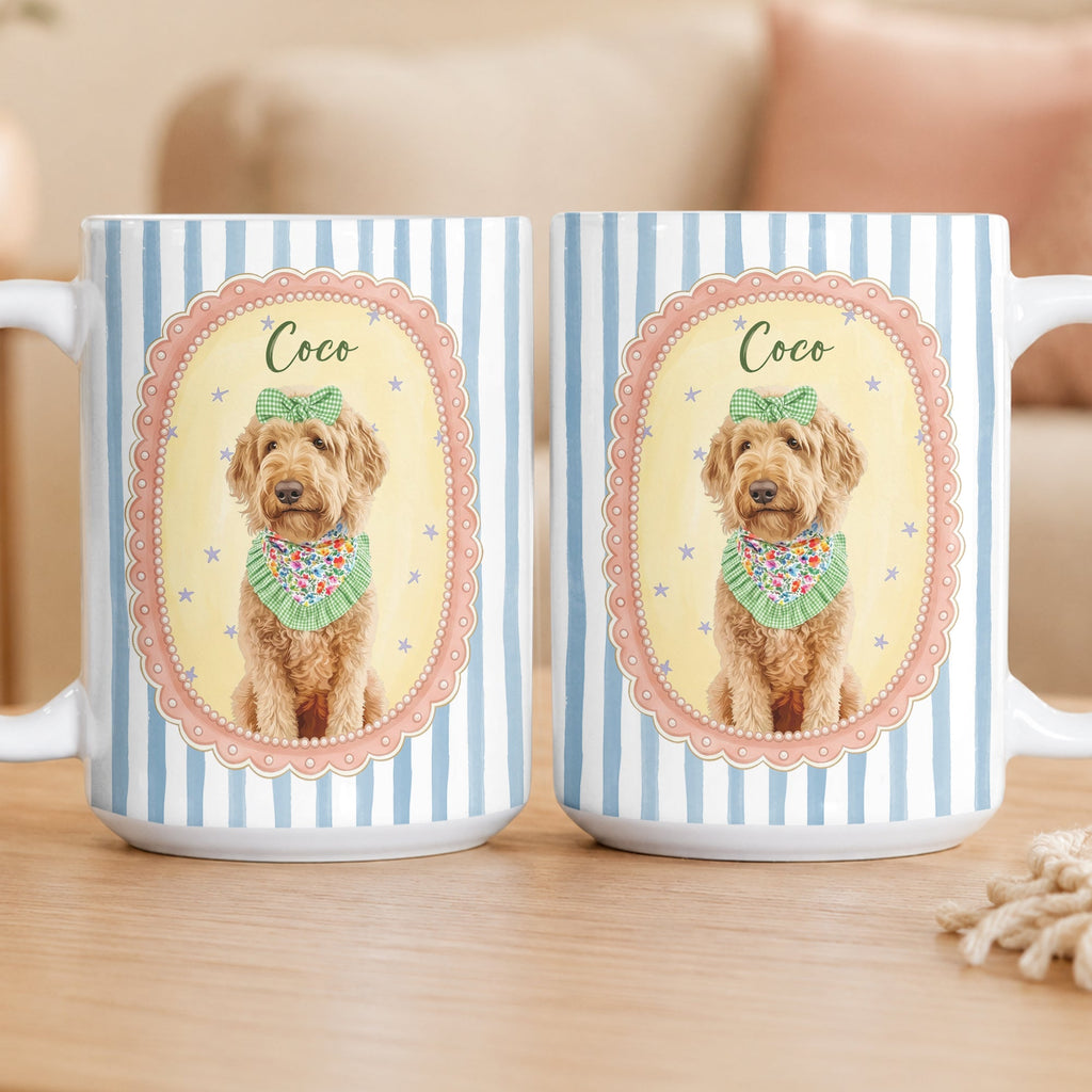 Cartoon Your Pet - Gifts For Dog Mom, Cat Mom - Cottage Vintage Style - Personalized Mug