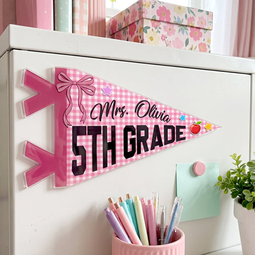 Colors Custom Grade & Name Teacher - Personalized Magnet