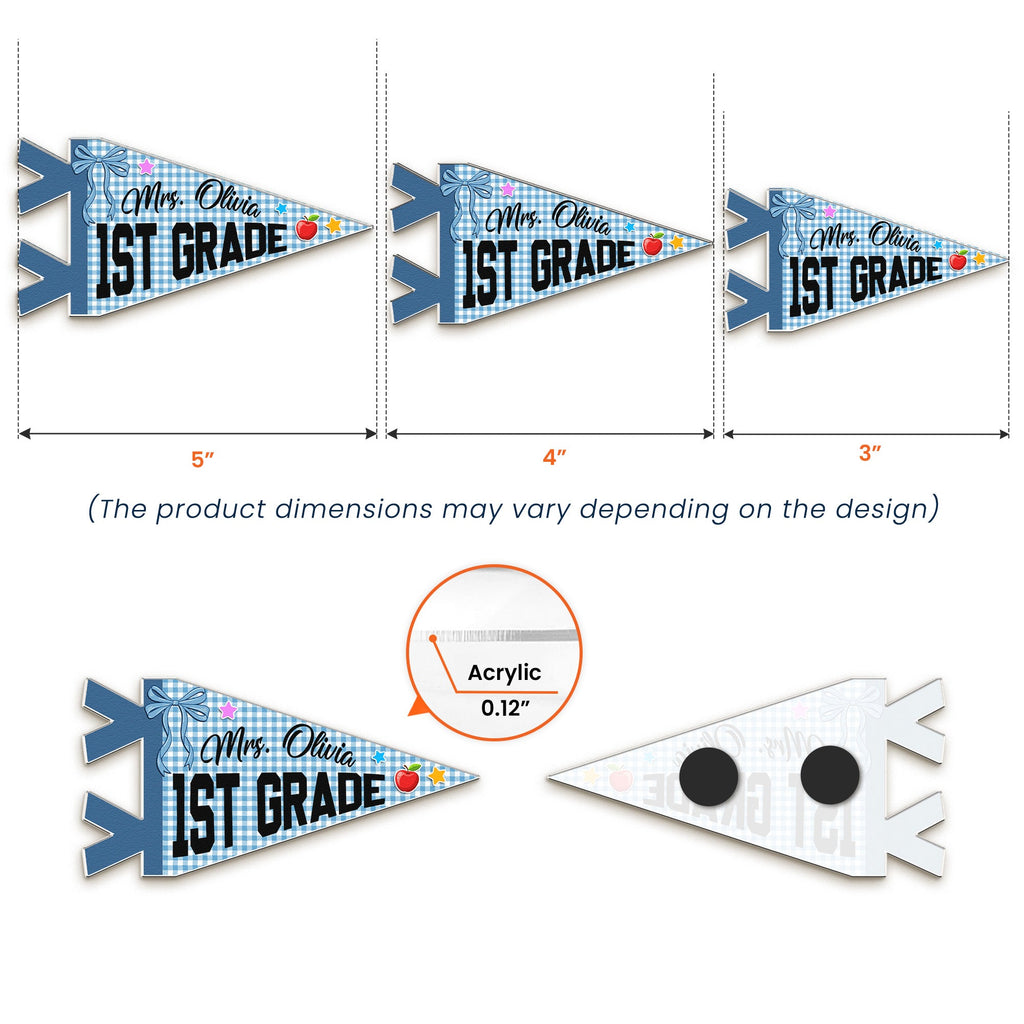 Colors Custom Grade & Name Teacher - Personalized Magnet