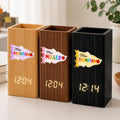 Coquette Bow Gingham Pennant Teacher - Personalized Pen Holder With Clock