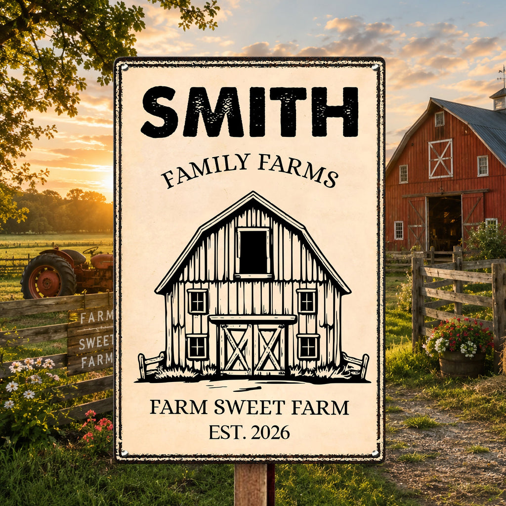 Country Farmhouse, Farm House, Farm Deco - Personalized Metal Sign