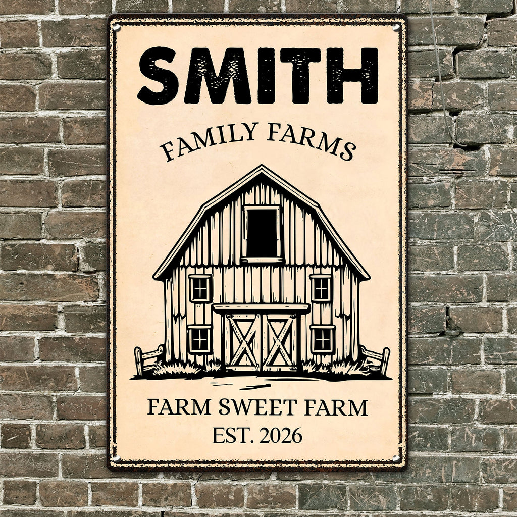 Country Farmhouse, Farm House, Farm Deco - Personalized Metal Sign