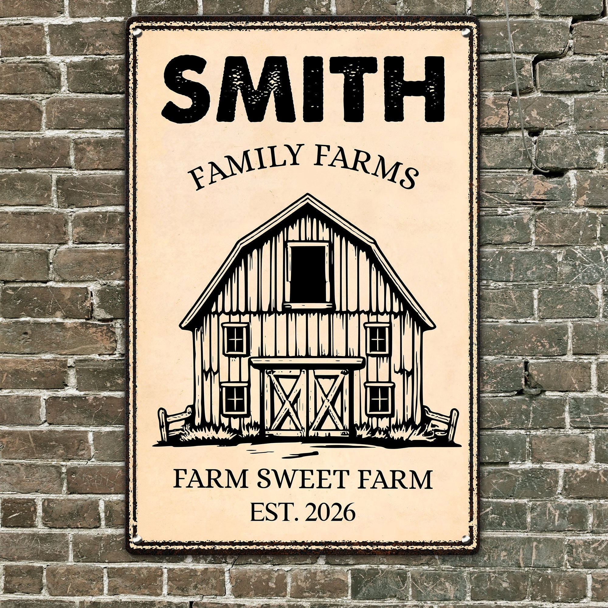 Country Farmhouse, Farm House, Farm Deco - Personalized Metal Sign