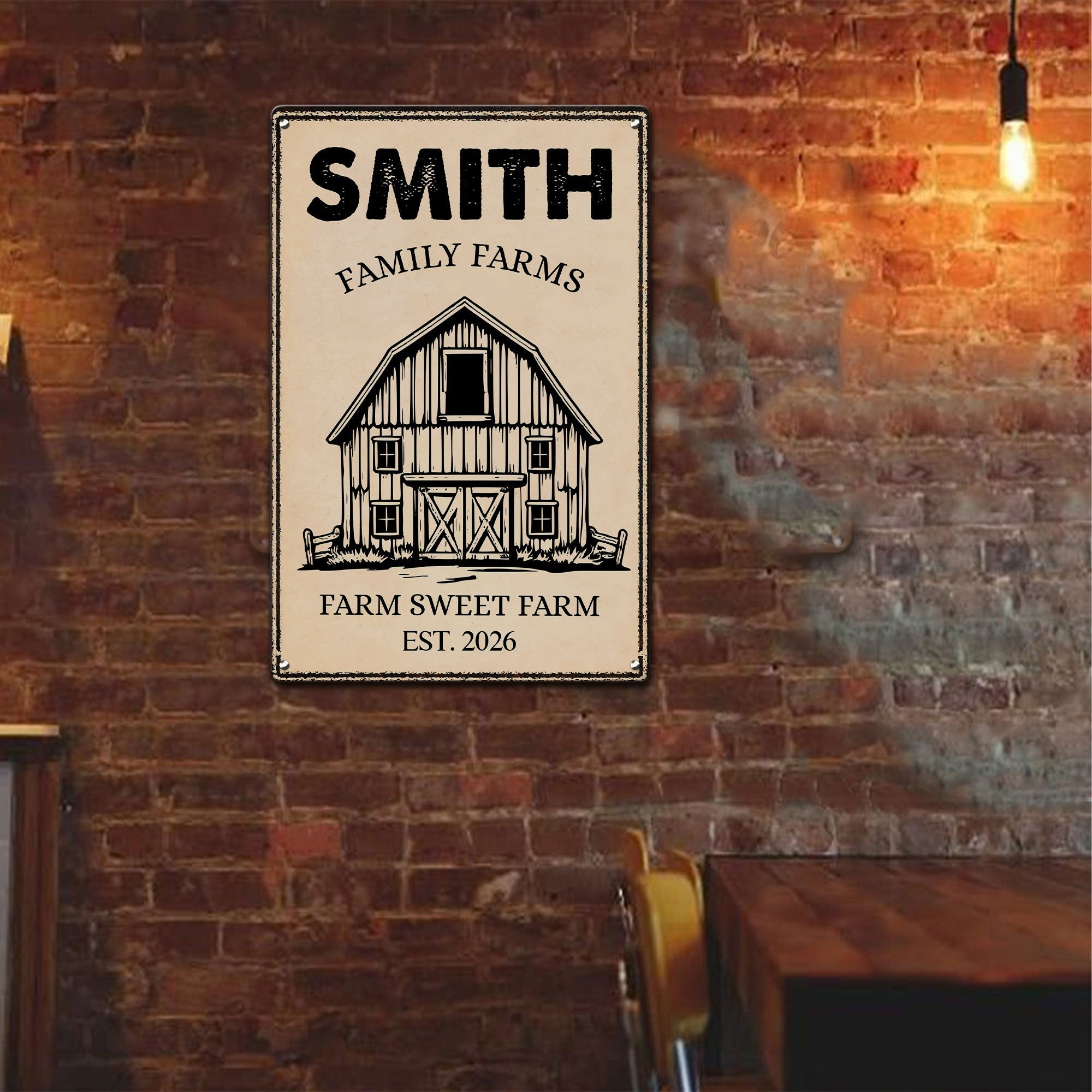 Country Farmhouse, Farm House, Farm Deco - Personalized Metal Sign