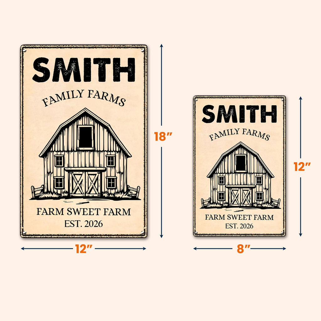 Country Farmhouse, Farm House, Farm Deco - Personalized Metal Sign