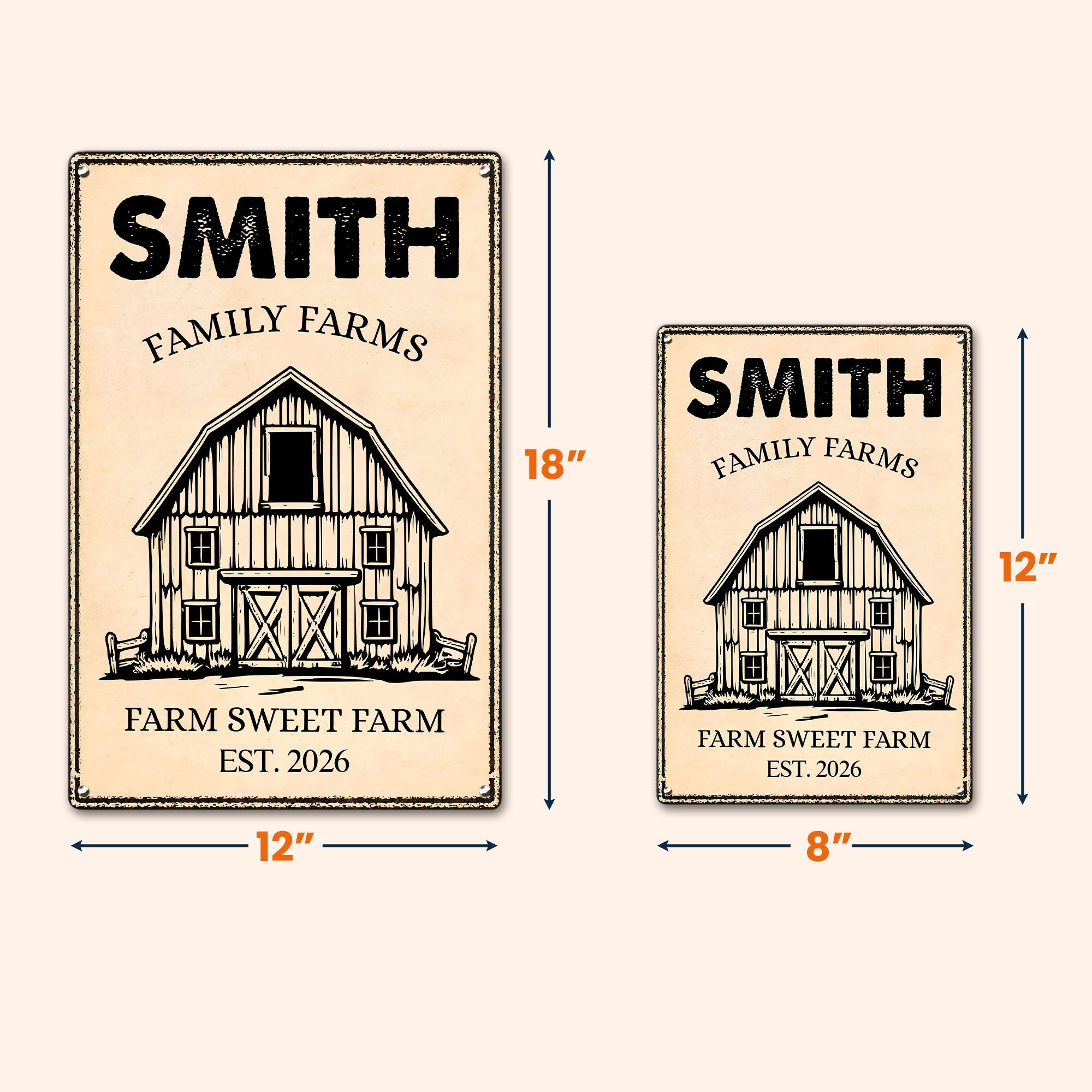 Country Farmhouse, Farm House, Farm Deco - Personalized Metal Sign