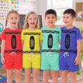 Crayon Style Custom Name Back To School - Personalized Kids Clothing Set