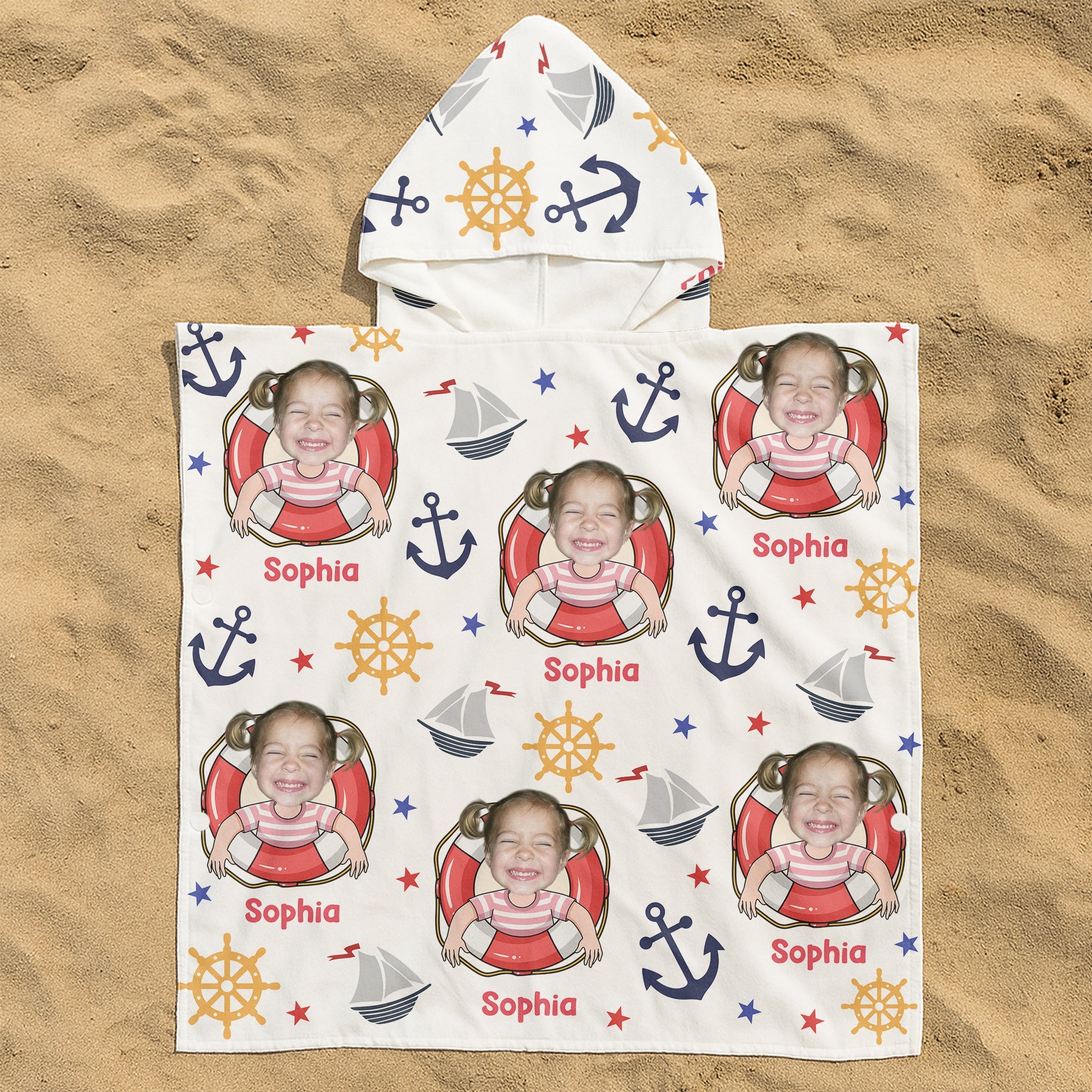 Cruise Kids Custom Name And Photo - Personalized Beach Towel