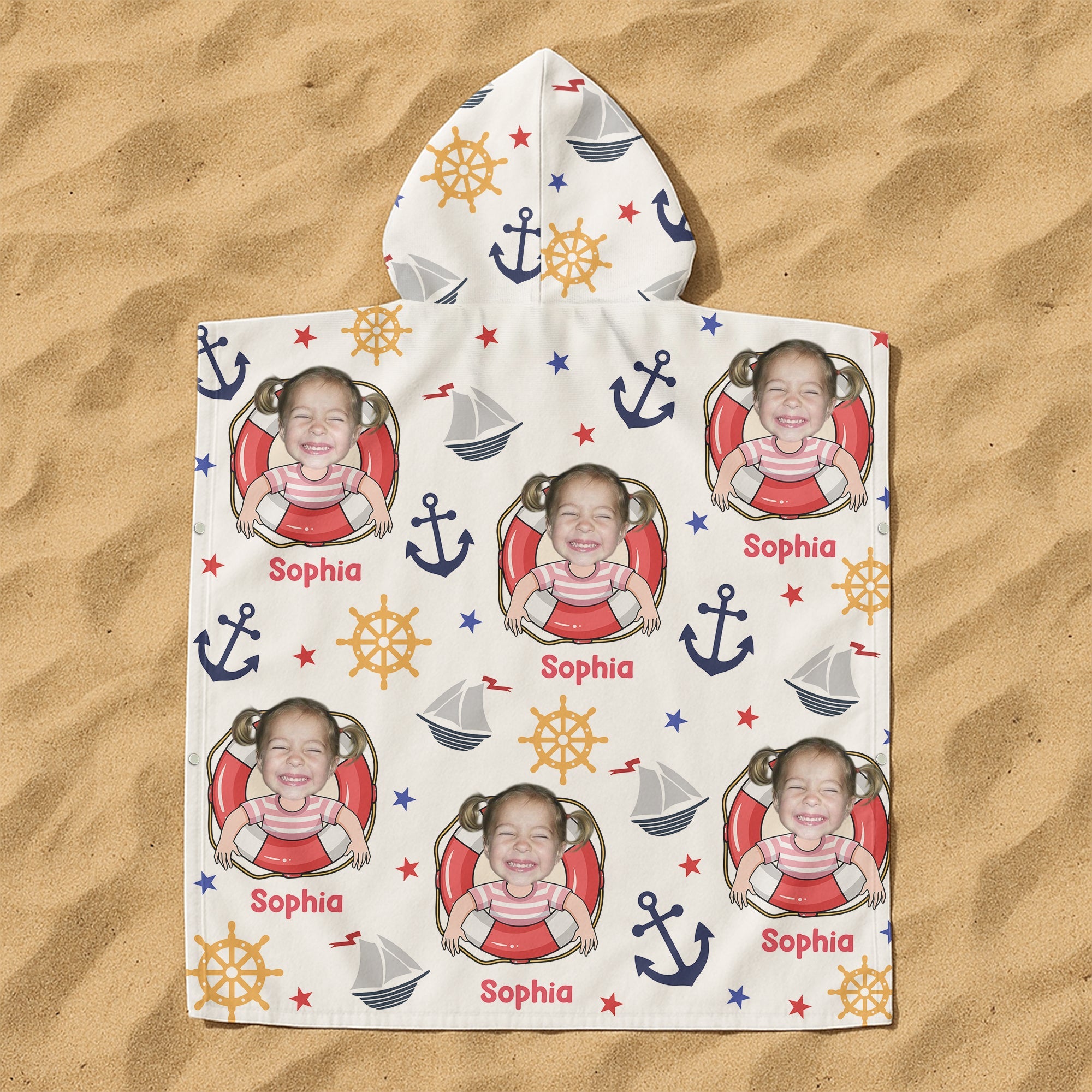 Cruise Kids Custom Name And Photo - Personalized Beach Towel
