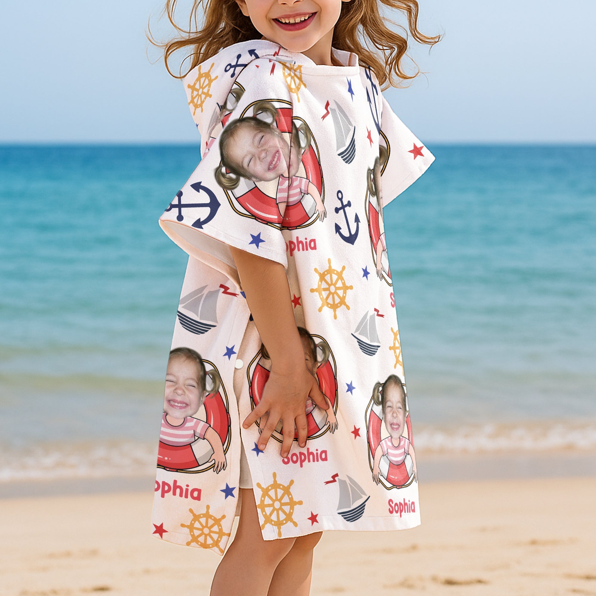 Cruise Kids Custom Name And Photo - Personalized Beach Towel