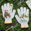 Custom Birth Flower & Cute Character - Gifts For Her, Gardener, Mom, Grandma, Wife - Personalized Gardening Gloves