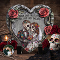 Custom Couple Portrait Day Of The Dead Hasta La Muerte - Personalized Garden Stone