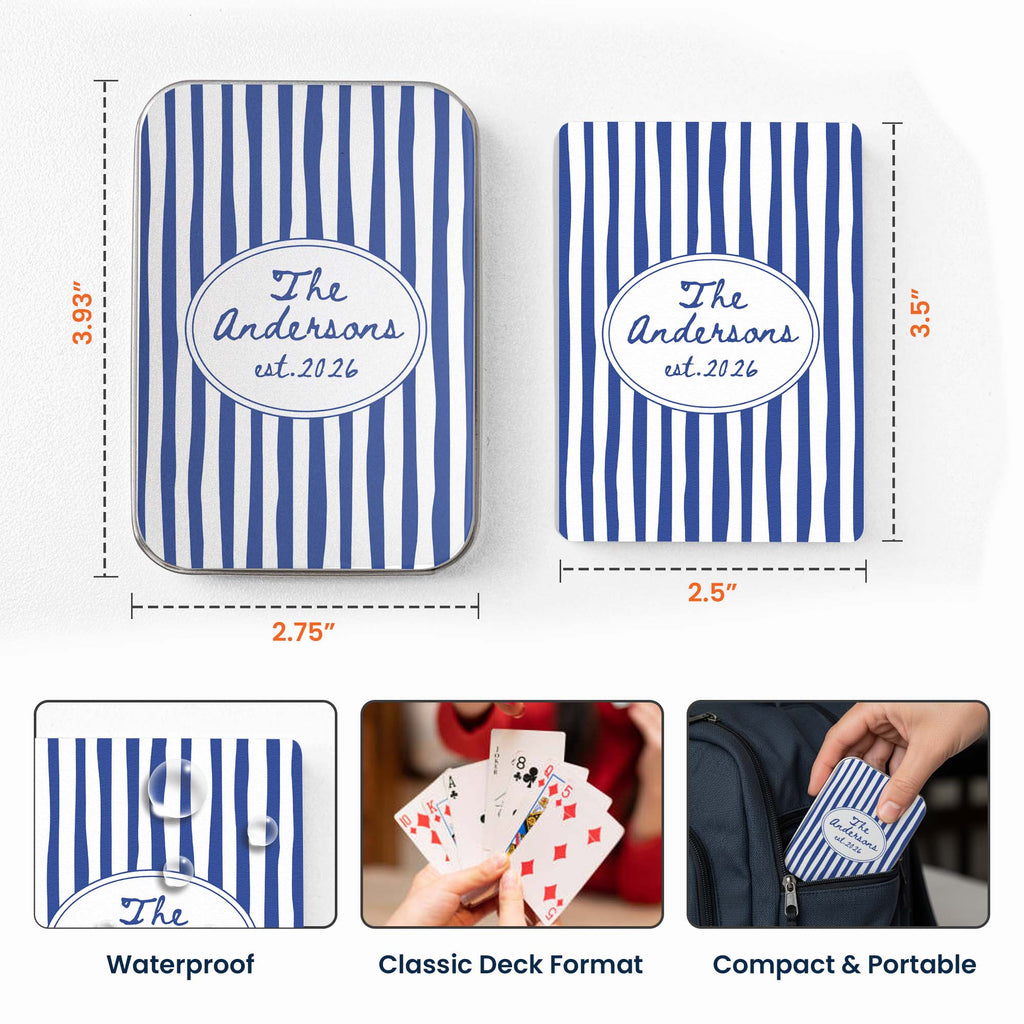 Custom Family Name, Family Board Games, Wedding Favor Decks, Wedding Gift For Couple - Personalized Playing Cards